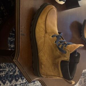 Sorel Men's Brown Leather Boots with Black Trim